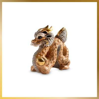 Copper Chinese Dragon Figurine by De Rosa Rinconada