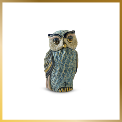 Turquoise Owl Figurine By Rosa Rinconada