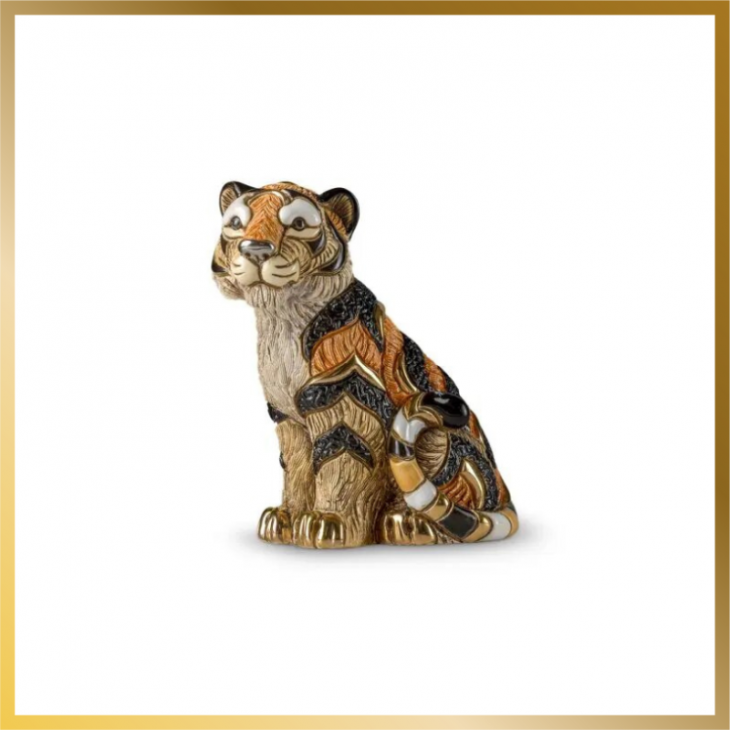 Sitting Tiger Figurine By Rosa Rinconada