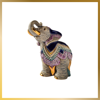 Figurine Éléphant Indien coloré DeRosa Rinconada