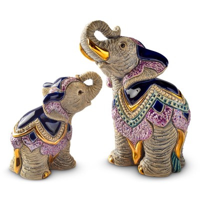 Colorful Indian Elephant Figurine by DeRosa Rinconada