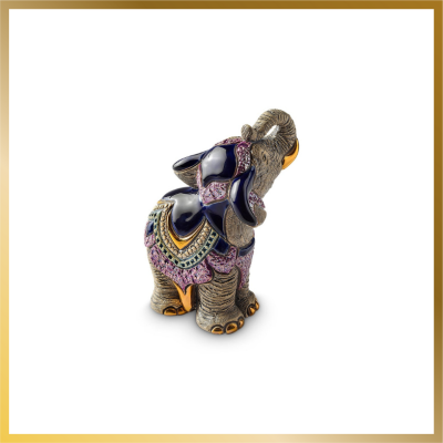Colorful Baby Indian Elephant Figurine by DeRosa Rinconada