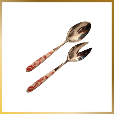 Salad servers with Coral Reef decorated handle