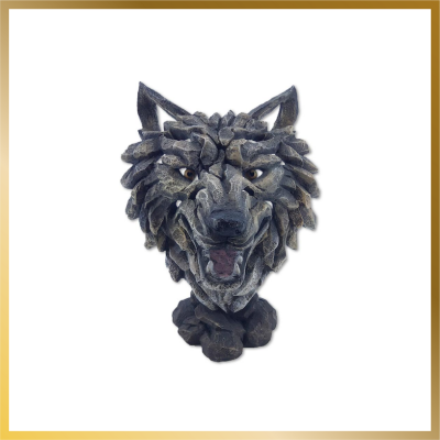 Sculpture Tête de Loup effet Pierre