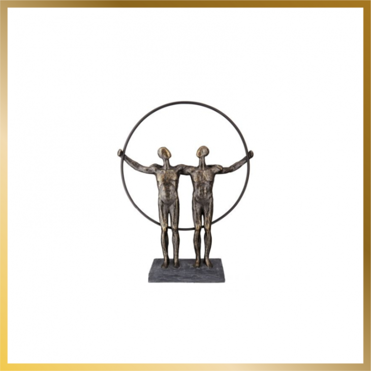 Sculpture, rond, "Deux Hommes"