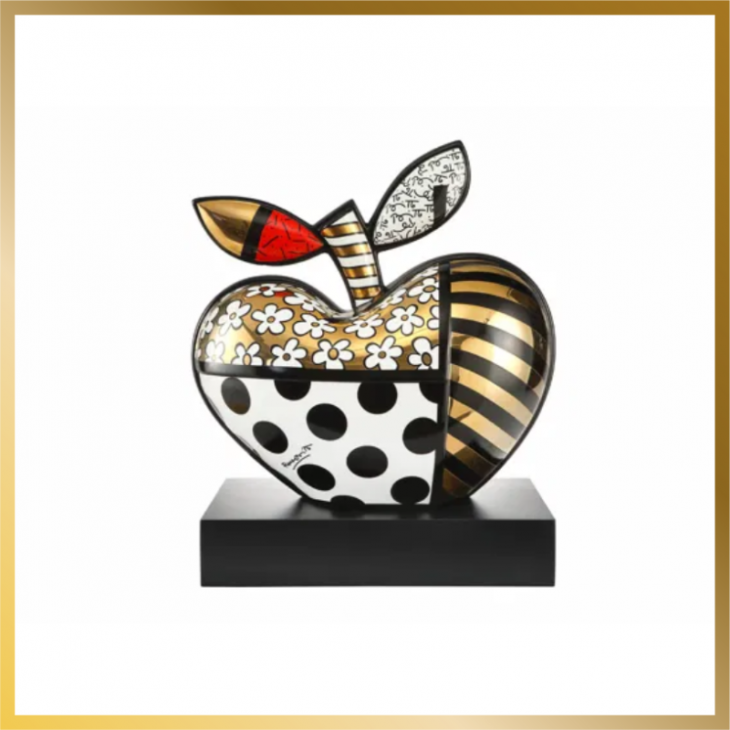 Decorative Apple Sculpture "golden big apple" Britto