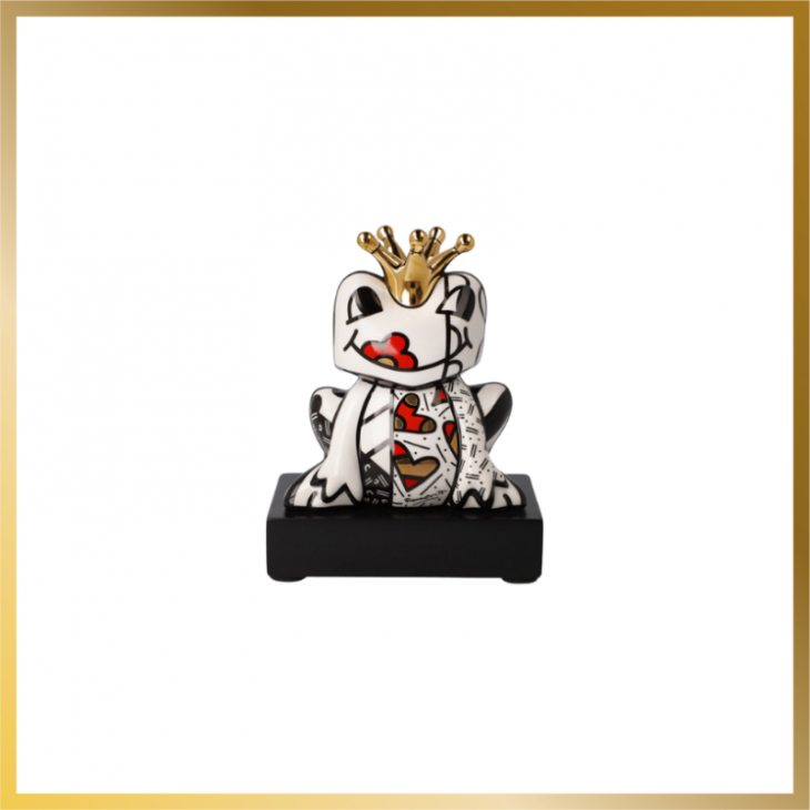 Figurine white Frog "prince" by Romero Britto