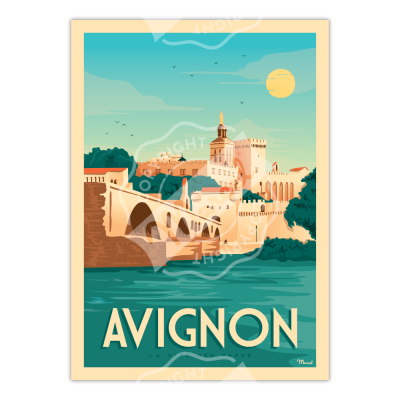 Vintage Poster Avignon Cité des Papes Marcel Travel Poster
