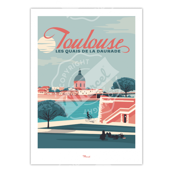 Affiche Les Quais de la Daurade Toulouse Marcel Travel Poster