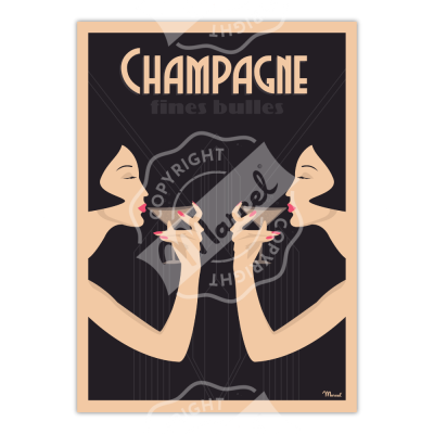 Champagne Marcel Travel Vintage Poster