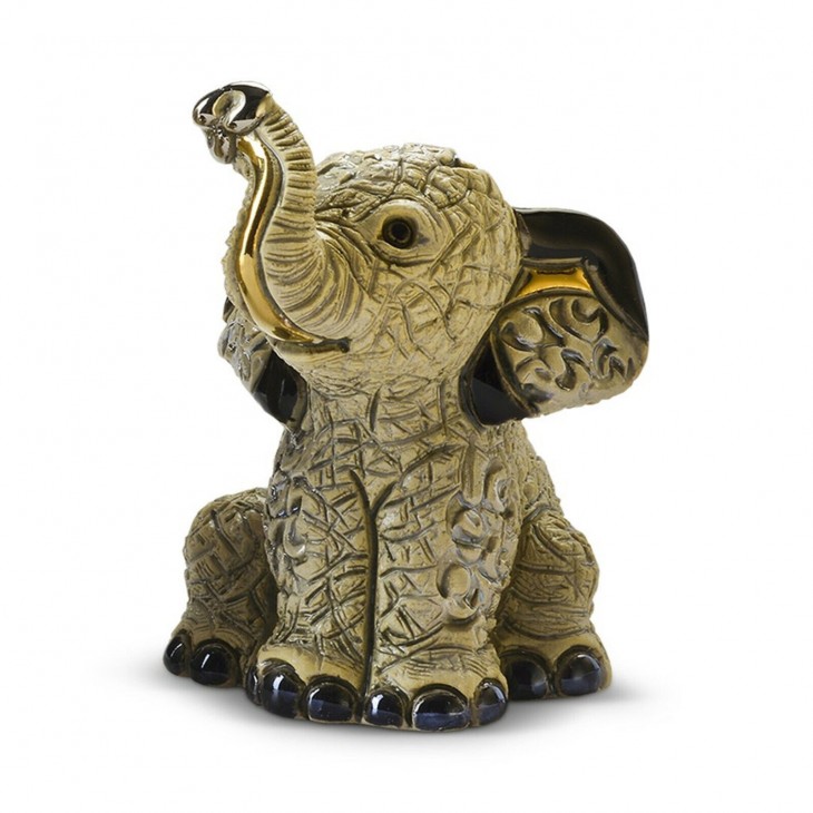 Figurine Asian Baby Elephant De Rosa Rinconada