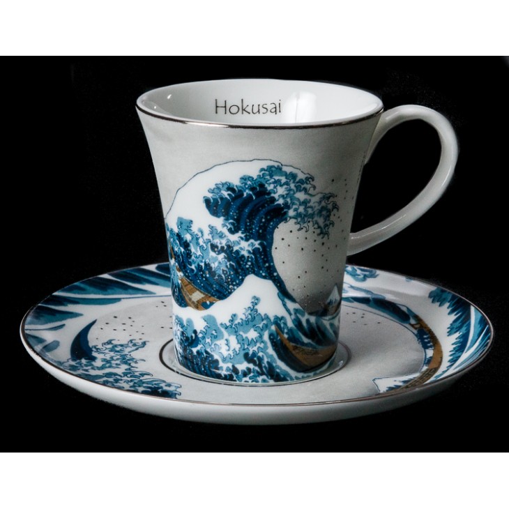 Porcelain coffee cup with saucer The Great Wave