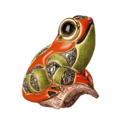 Figurine Frog On Leaf De Rosa Rinconada