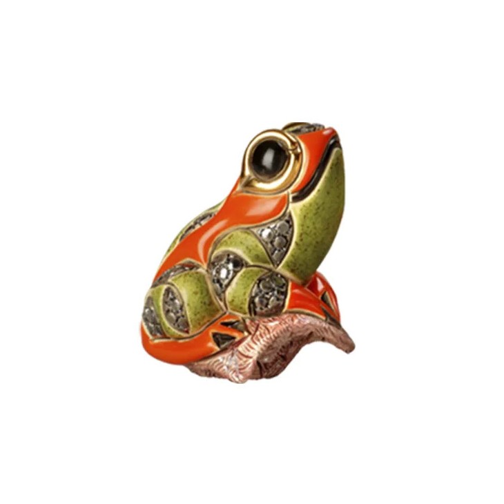 Figurine Frog On Leaf De Rosa Rinconada