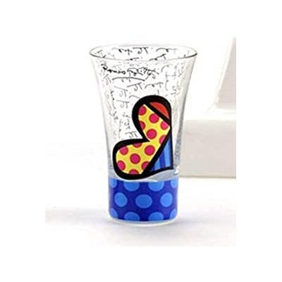 Blue Heart Shot Glass By Roméro Britto