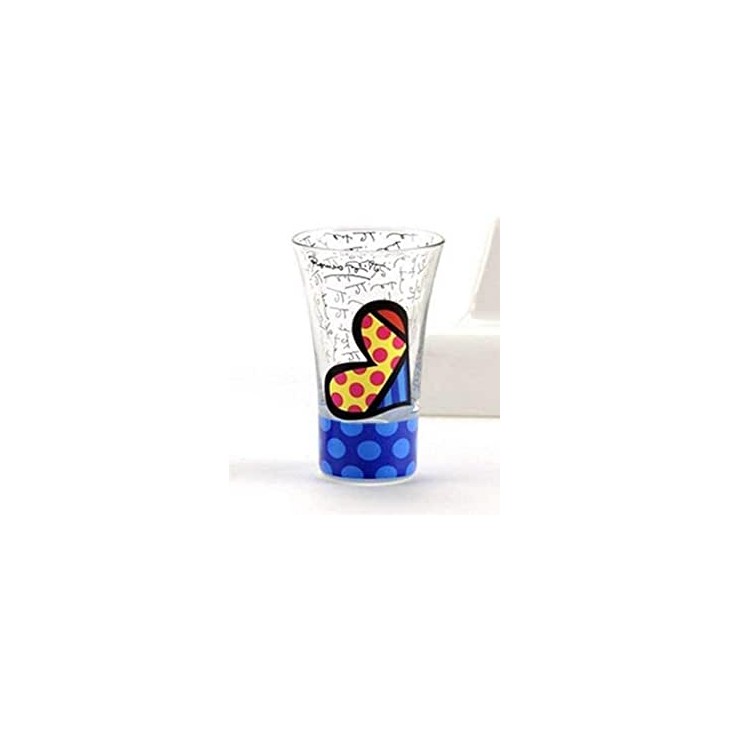 Blue Heart Shot Glass By Roméro Britto