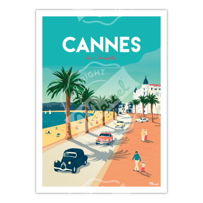 Affiche Vintage Cannes Marcel Travel Poster