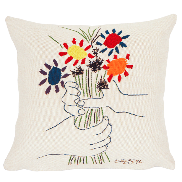 Coussin Fleurs et Mains Pablo Picasso Jules Pansu