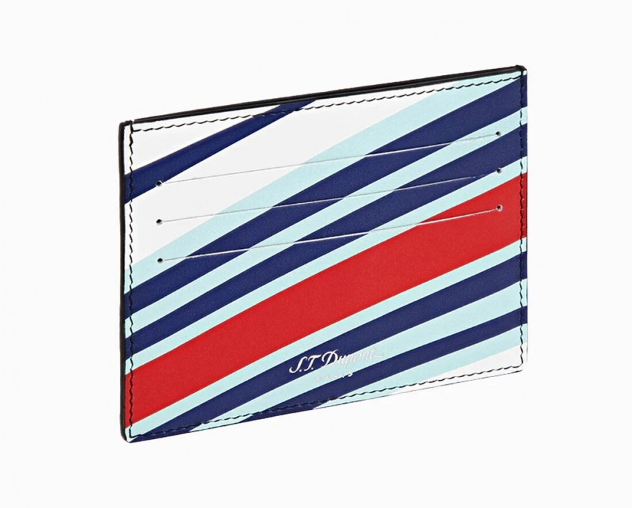 White Quilted 24h of Le Mans Card Holder S.T. Dupont
