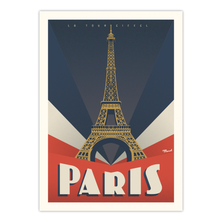Vintage poster La Tour Eiffel Paris Marcel