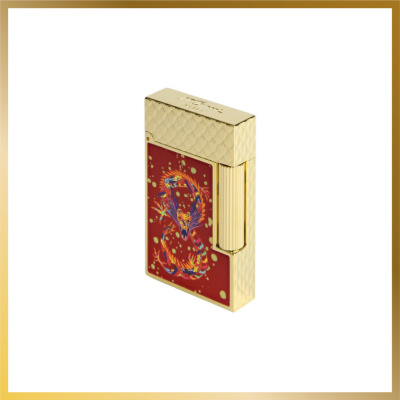 Lighter Line 2 Red and Gold Dragon S.T. Dupont
