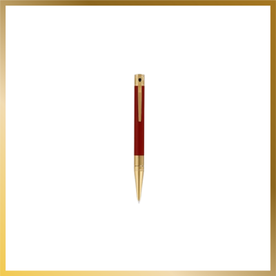 D-Initial Ballpoint Pen Dragon Gold and Burgundy S.T. Dupont