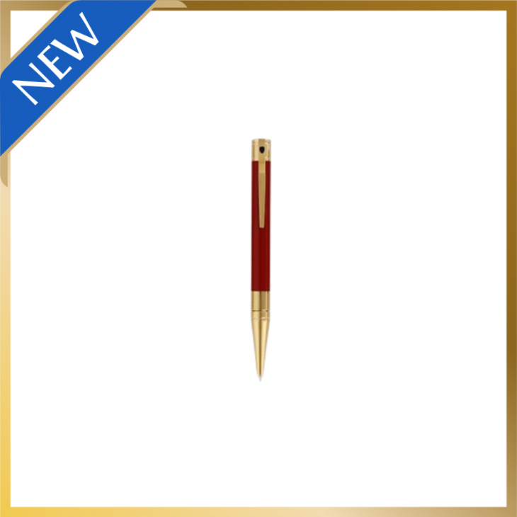 D-Initial Ballpoint Pen Dragon Gold and Burgundy S.T. Dupont