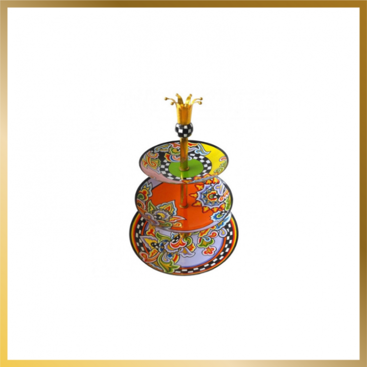 Platter Three-Tiered Gold Tom's Drag