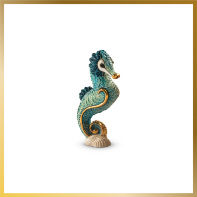 Turquoise Seahorse Figurine by De Rosa Rinconada